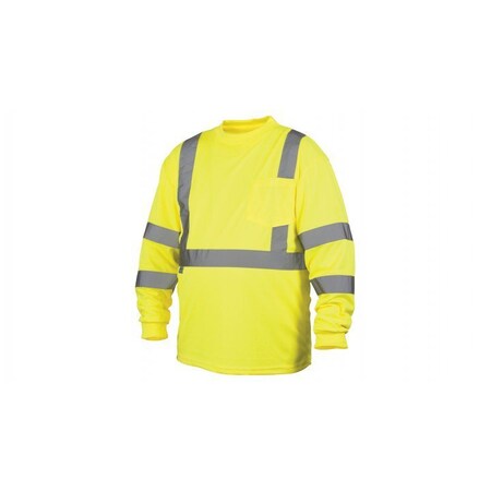 Pyramex - T-Shirt - Hi-Vis Lime Long Sleeve T-Shirt - Size Extra Large RLTS3110XL